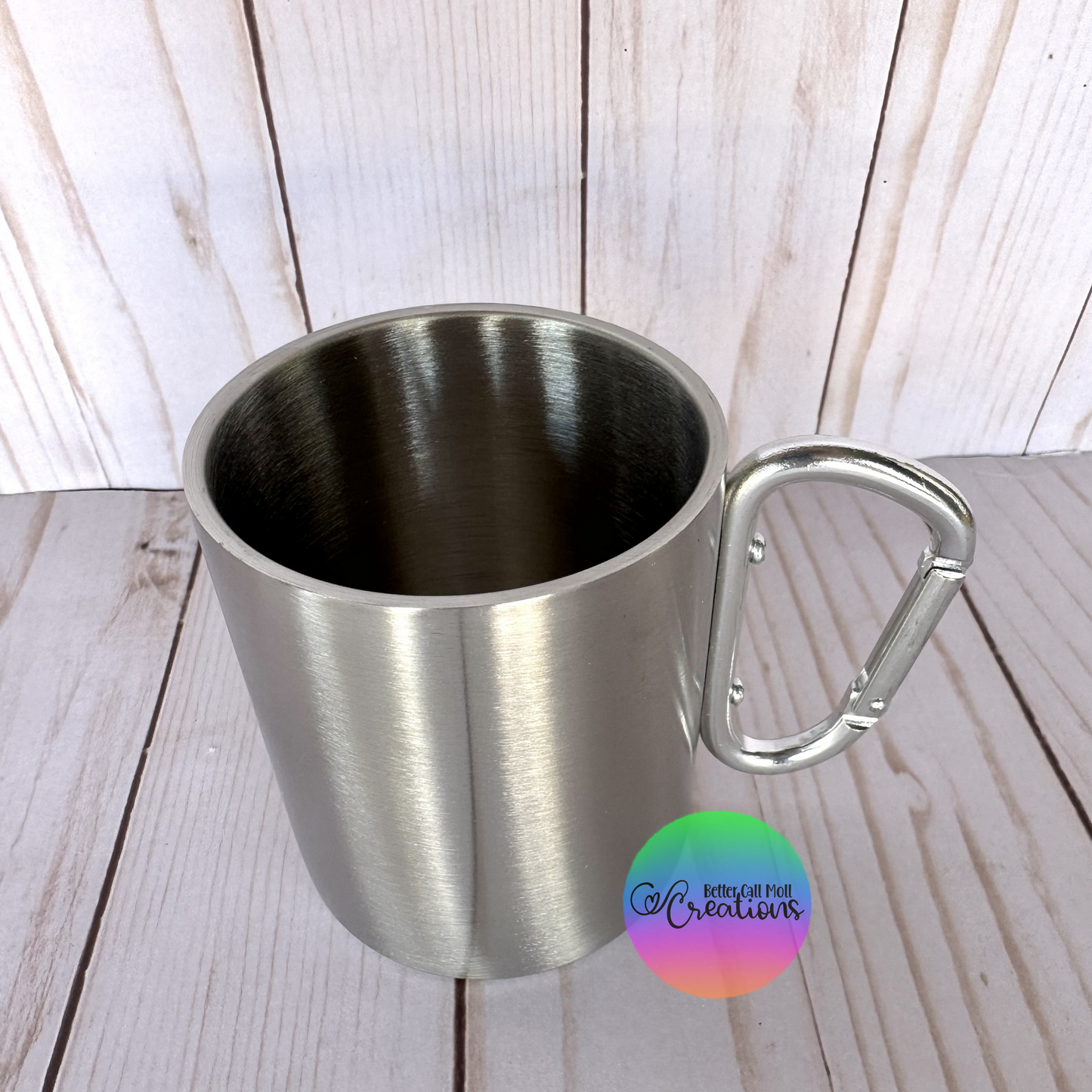 10oz Stainless Steel Carabiner Mug Tumbler - NOT FOR SUBLIMATION