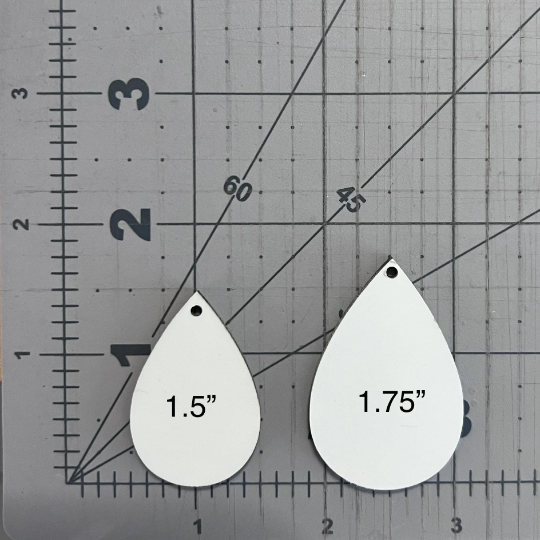 1.5" Teardrop Earring Sublimation Blanks