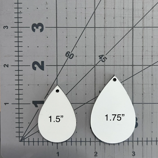 1.5" Teardrop Earring Sublimation Blanks