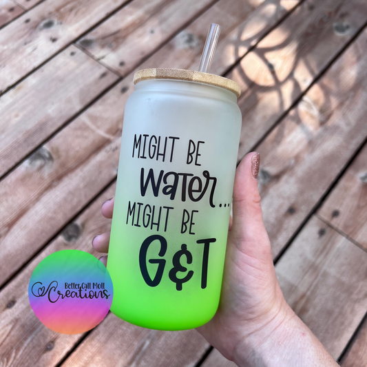 16oz Frosted Ombre Glass Sublimation Tumbler