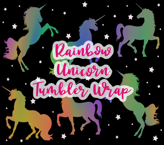 Rainbow Unicorn Digital Tumbler Wrap - Seamless