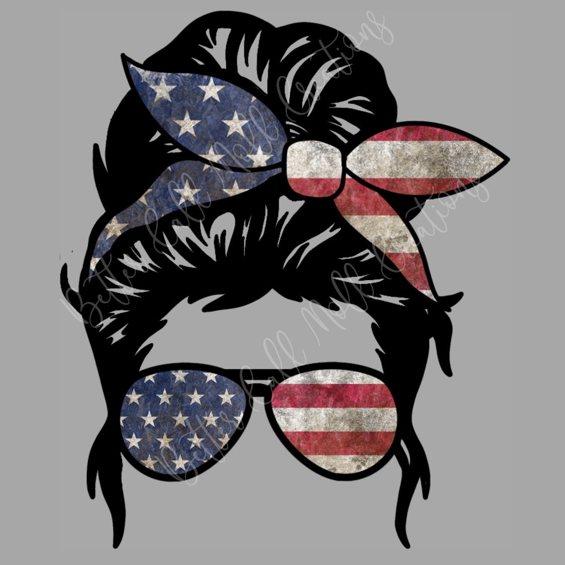 Distressed American Flag Mom Digital PNG