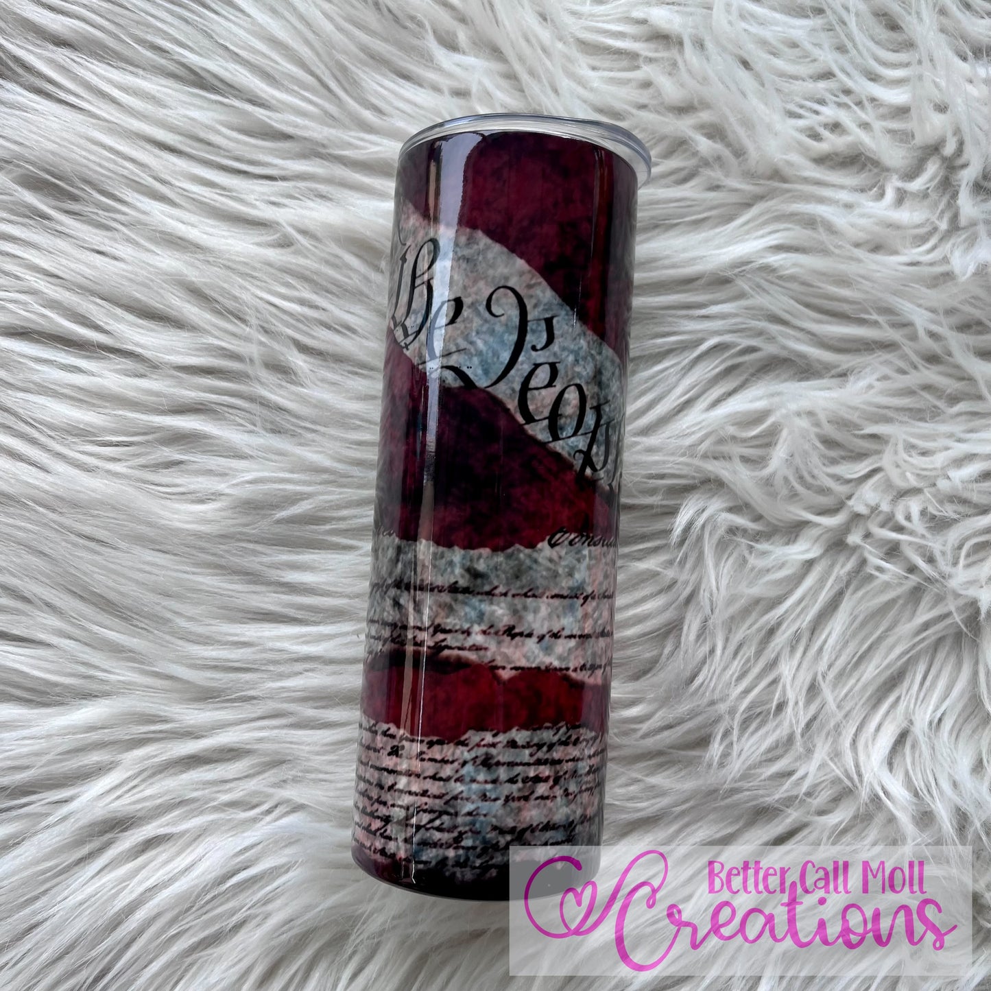 We The People Constitution Distressed American Flag Digital Tumbler Wrap - Seamless
