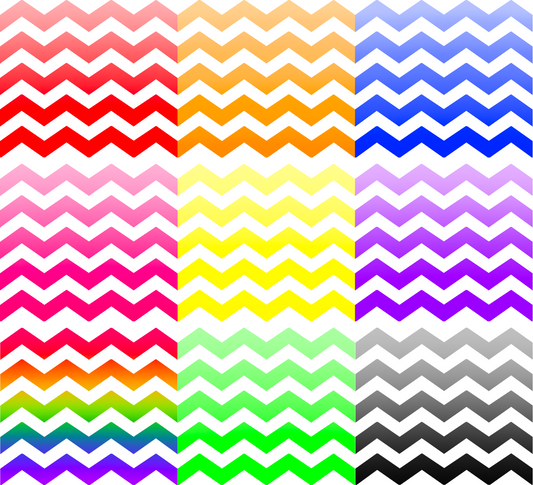 Nine Rainbow Chevron Digital Tumbler Wraps - Seamless