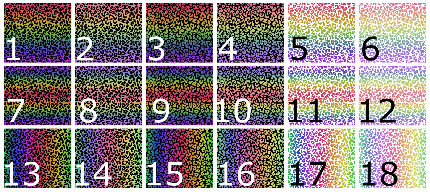18 Rainbow Leopard Print  Digital Tumbler Wraps - Seamless