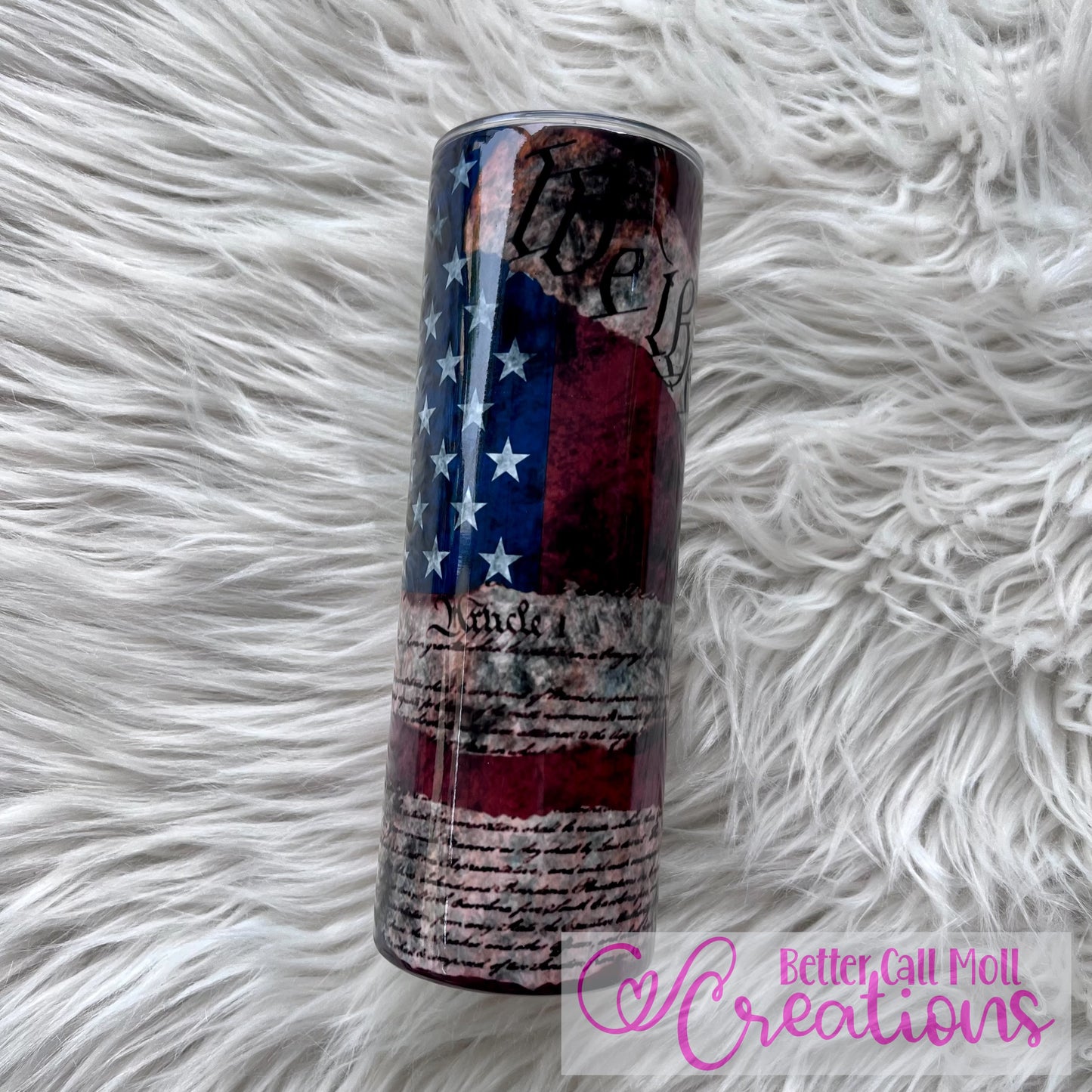 We The People Constitution Distressed American Flag Digital Tumbler Wrap - Seamless