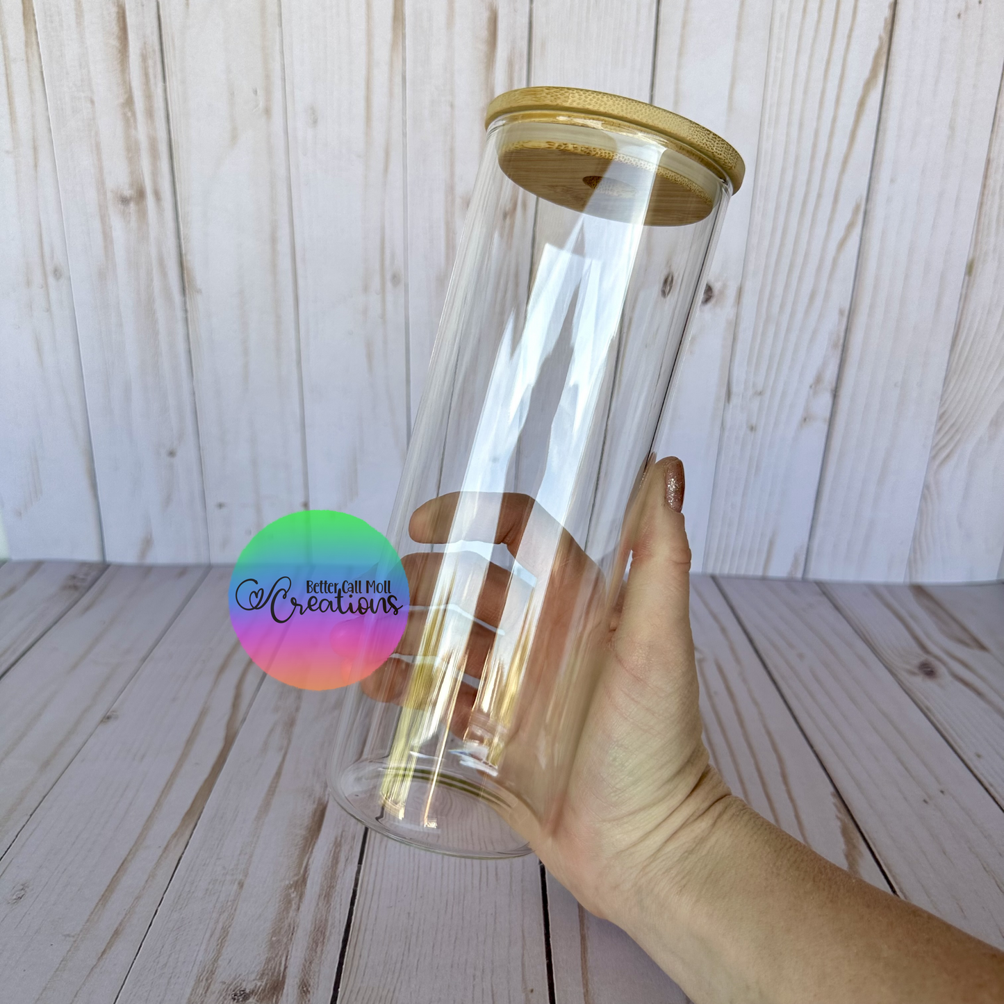 25oz Clear Glass Sublimation Tumbler
