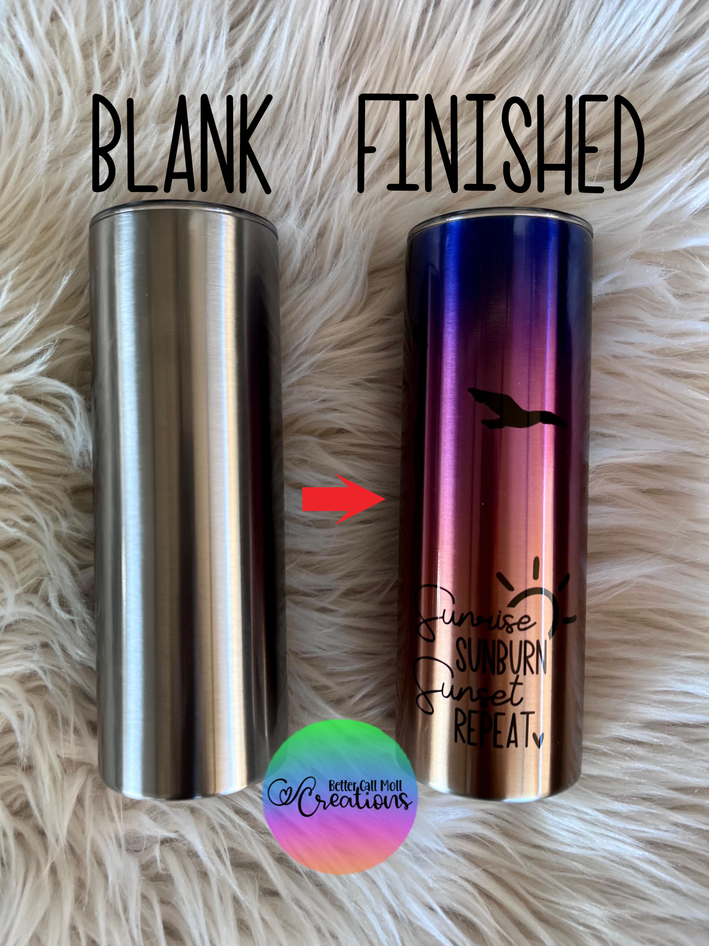 20oz Metallic Silver Skinny Sublimation Tumbler
