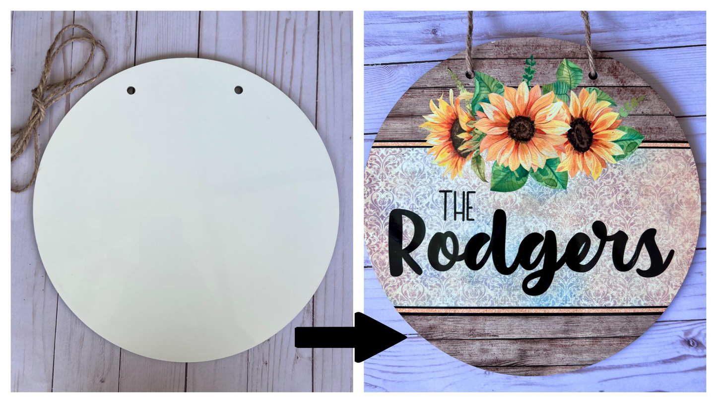 11.8" Door Sign Glossy MDF Sublimation Blank