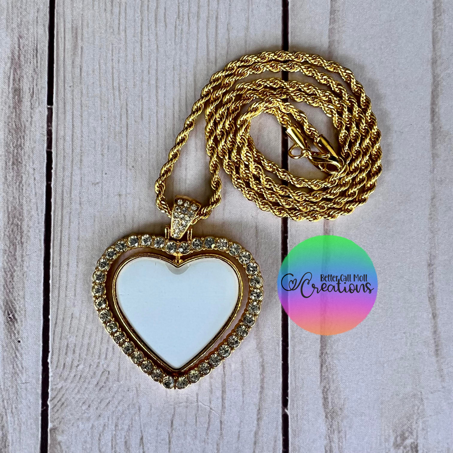 Rotating Heart Necklace Sublimation Blank