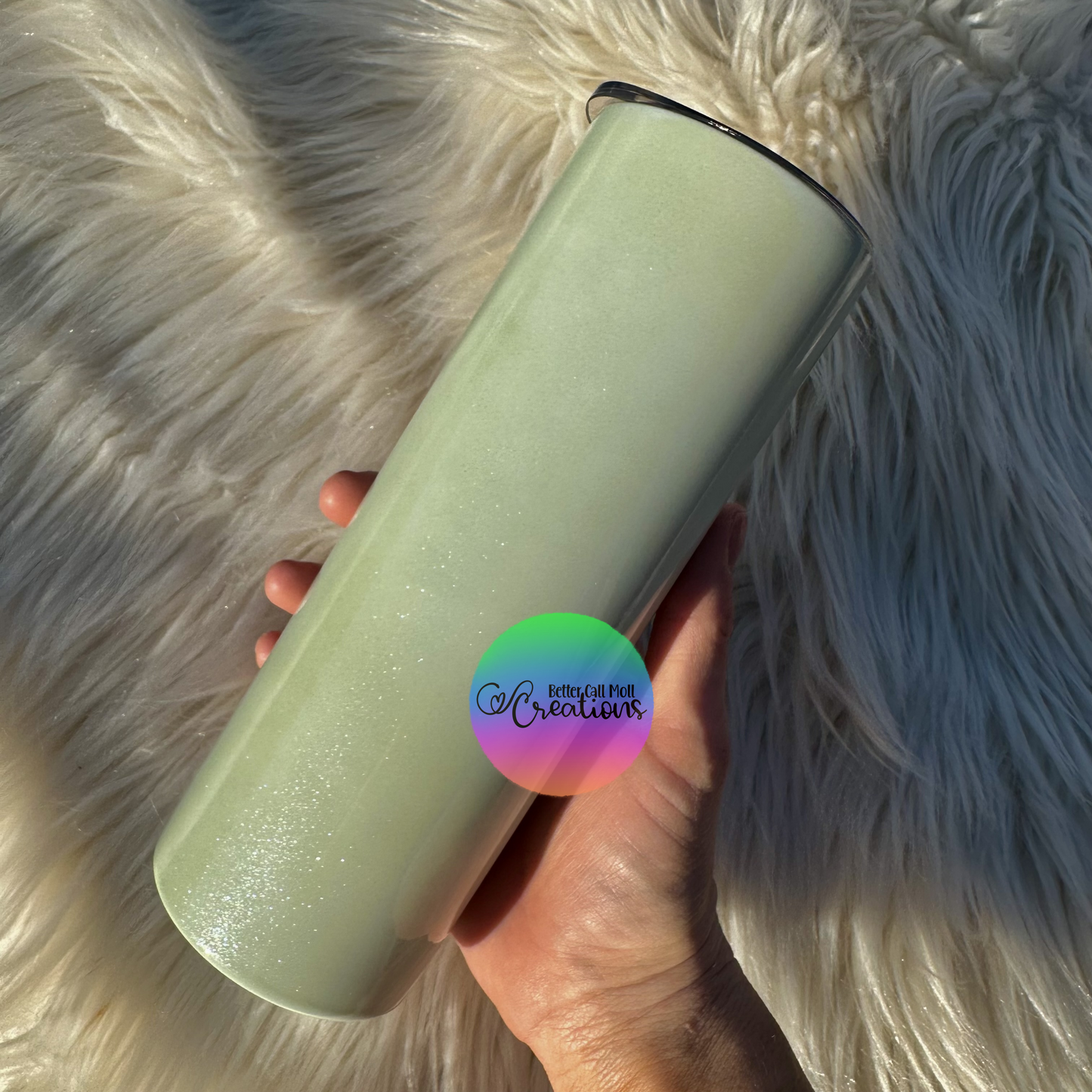 20oz UV Reactive Sparkle Skinny Sublimation Tumbler