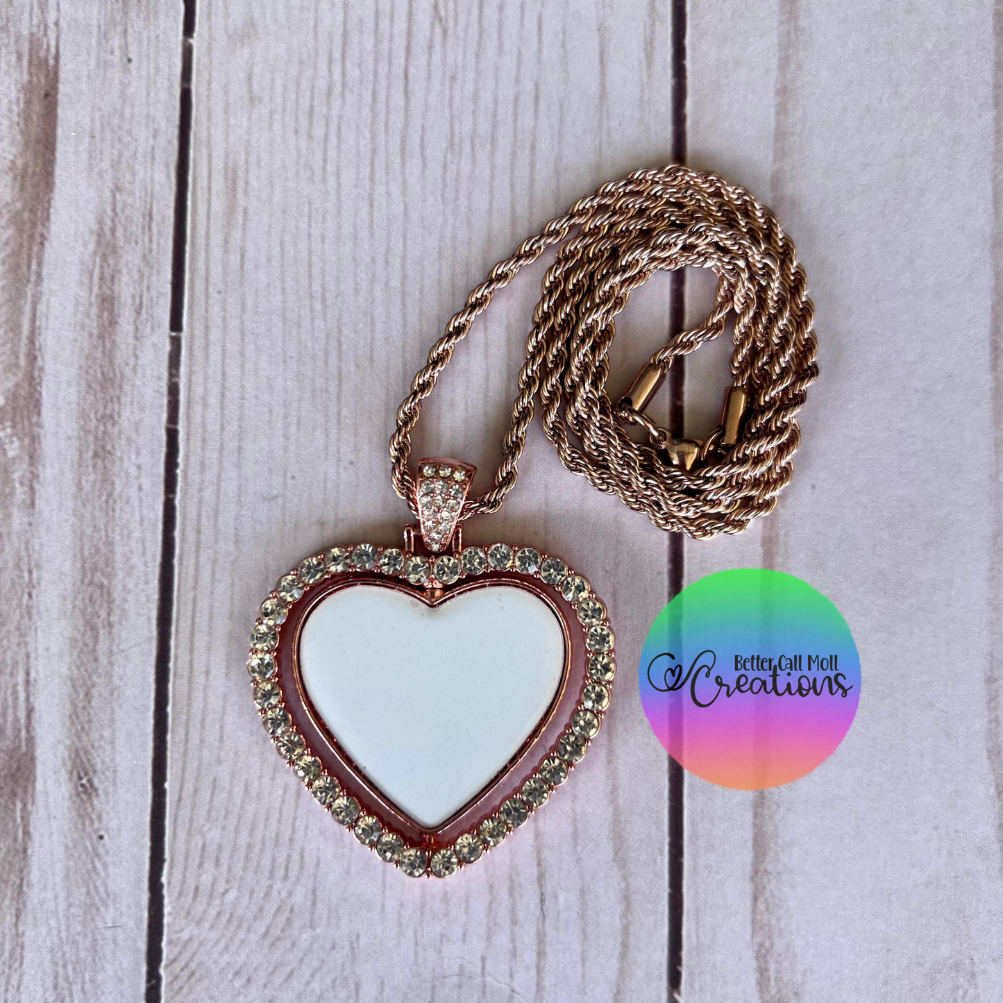 Rotating Heart Necklace Sublimation Blank