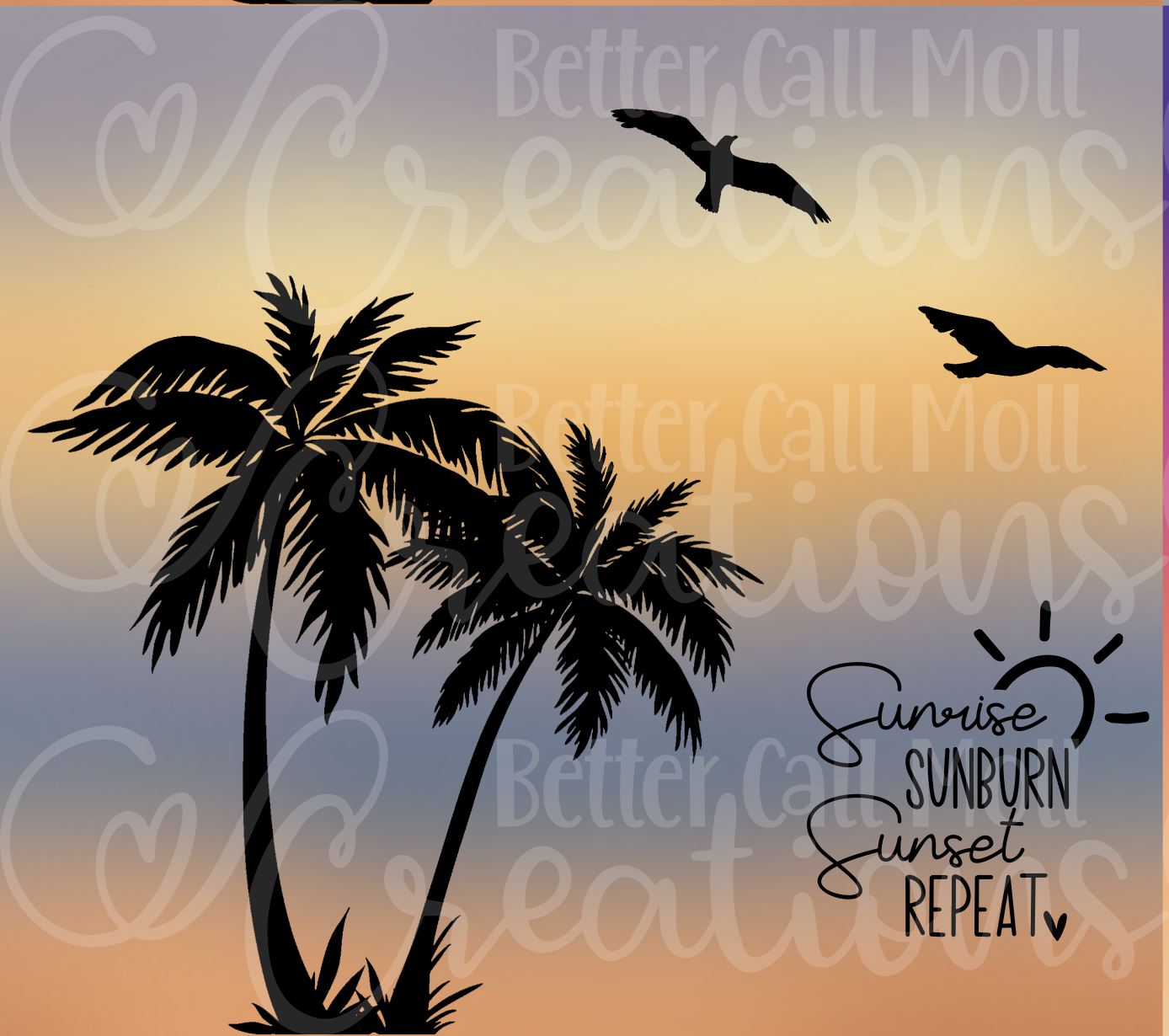 Sunrise and Sunset Digital Tumbler Wrap - Seamless