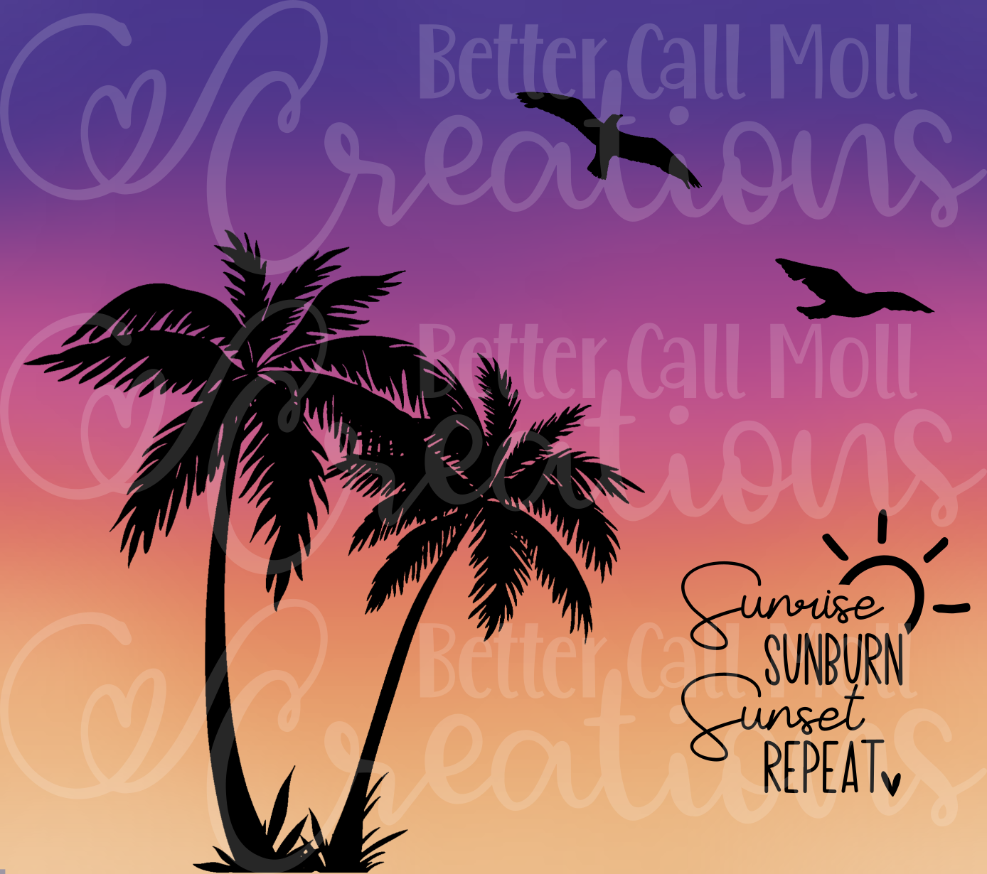 Sunrise and Sunset DIGITAL Tumbler Wrap - PNG - Sublimation or Waterslide Wrap