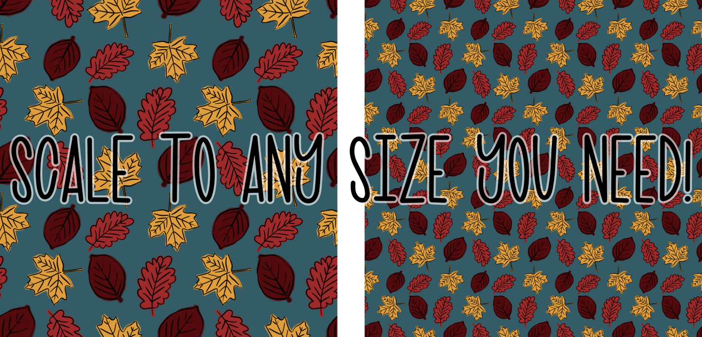 Set of 4 Fall Leaves Digital Seamless Patterns