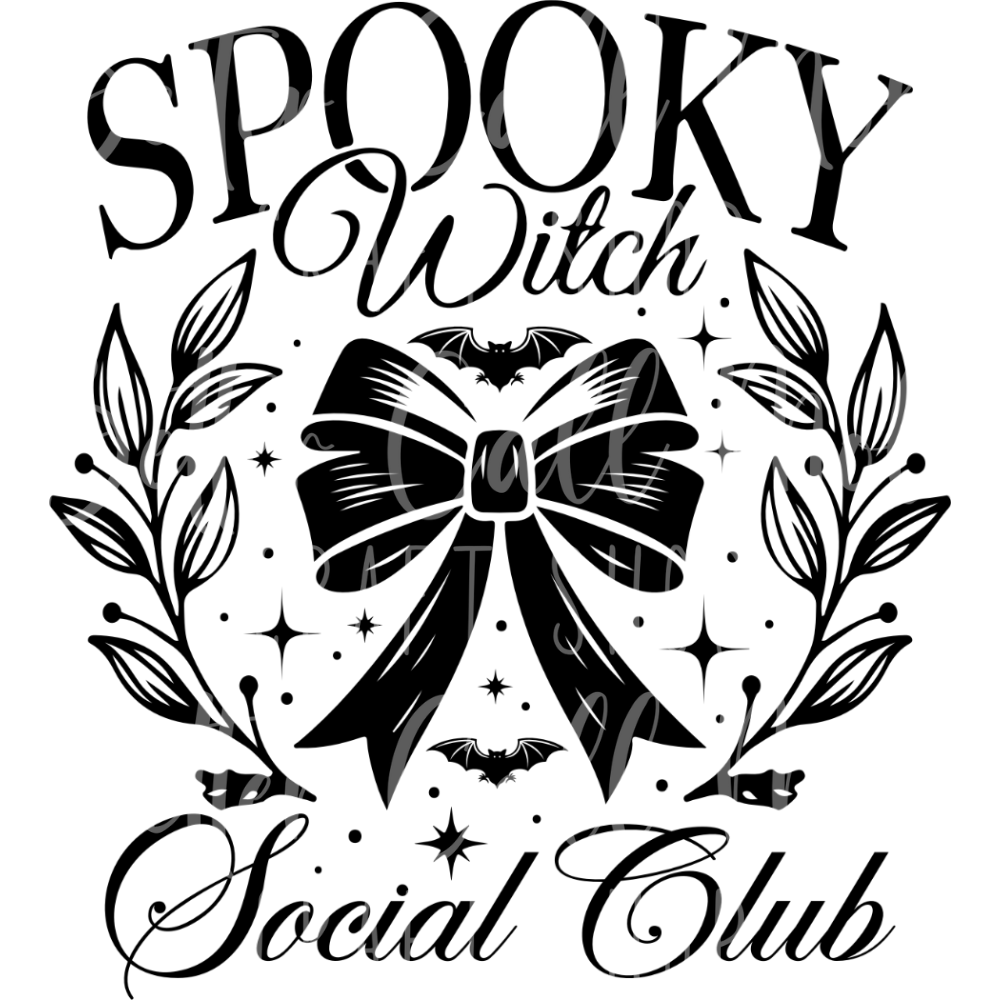 Spooky Witch Social Club Bats UV DTF Decal