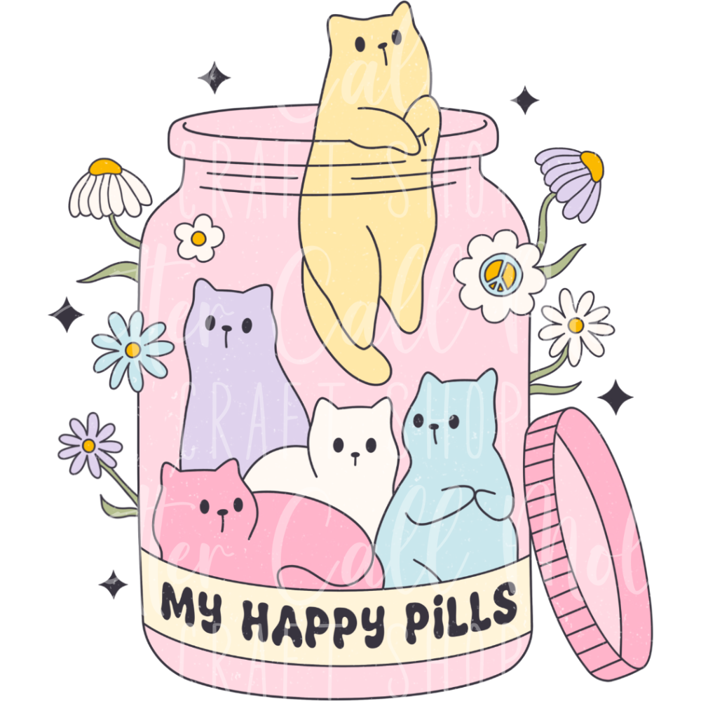 D043 - My Happy Pills UV DTF Decal