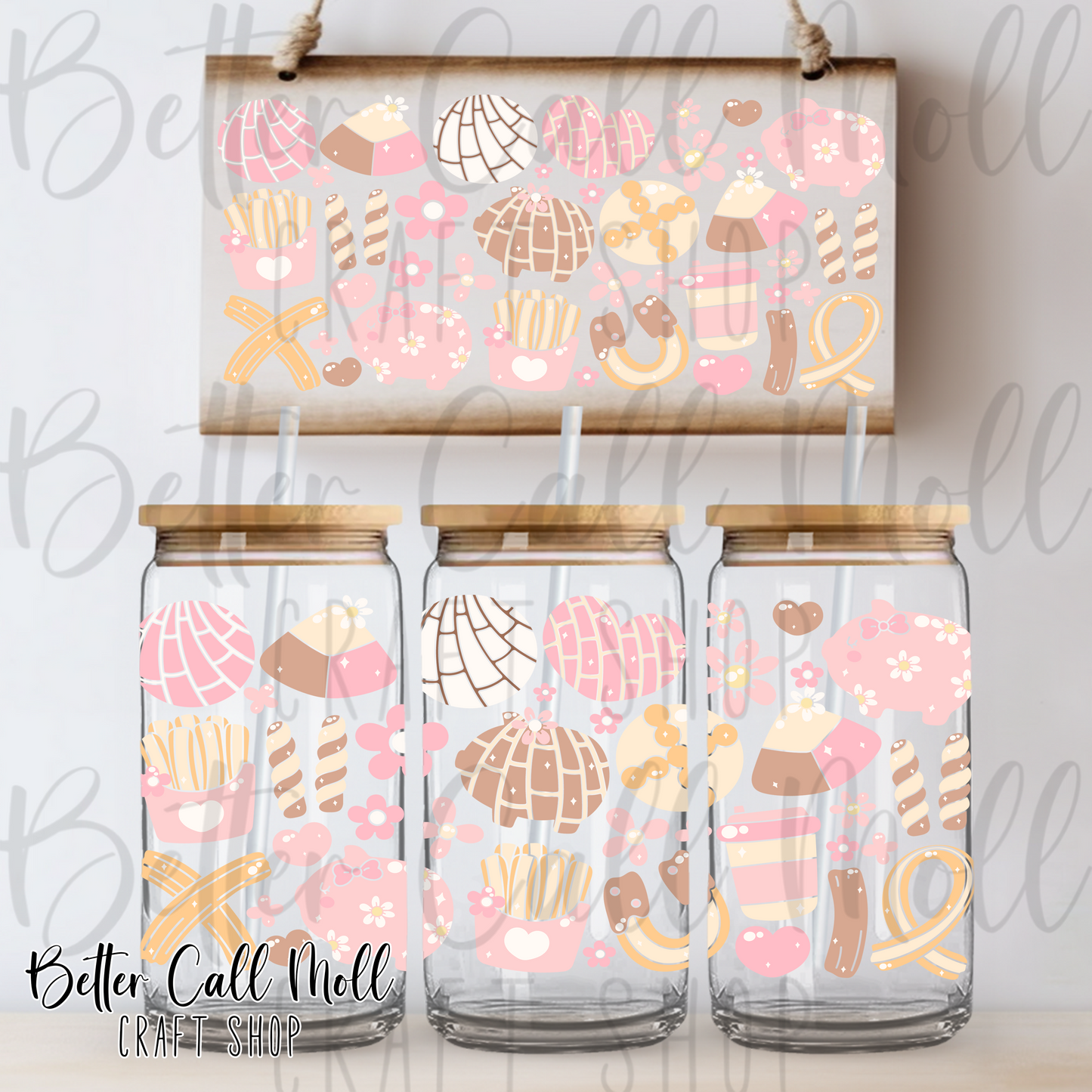 Kawaii Concha UV DTF 16oz Tumbler Wrap