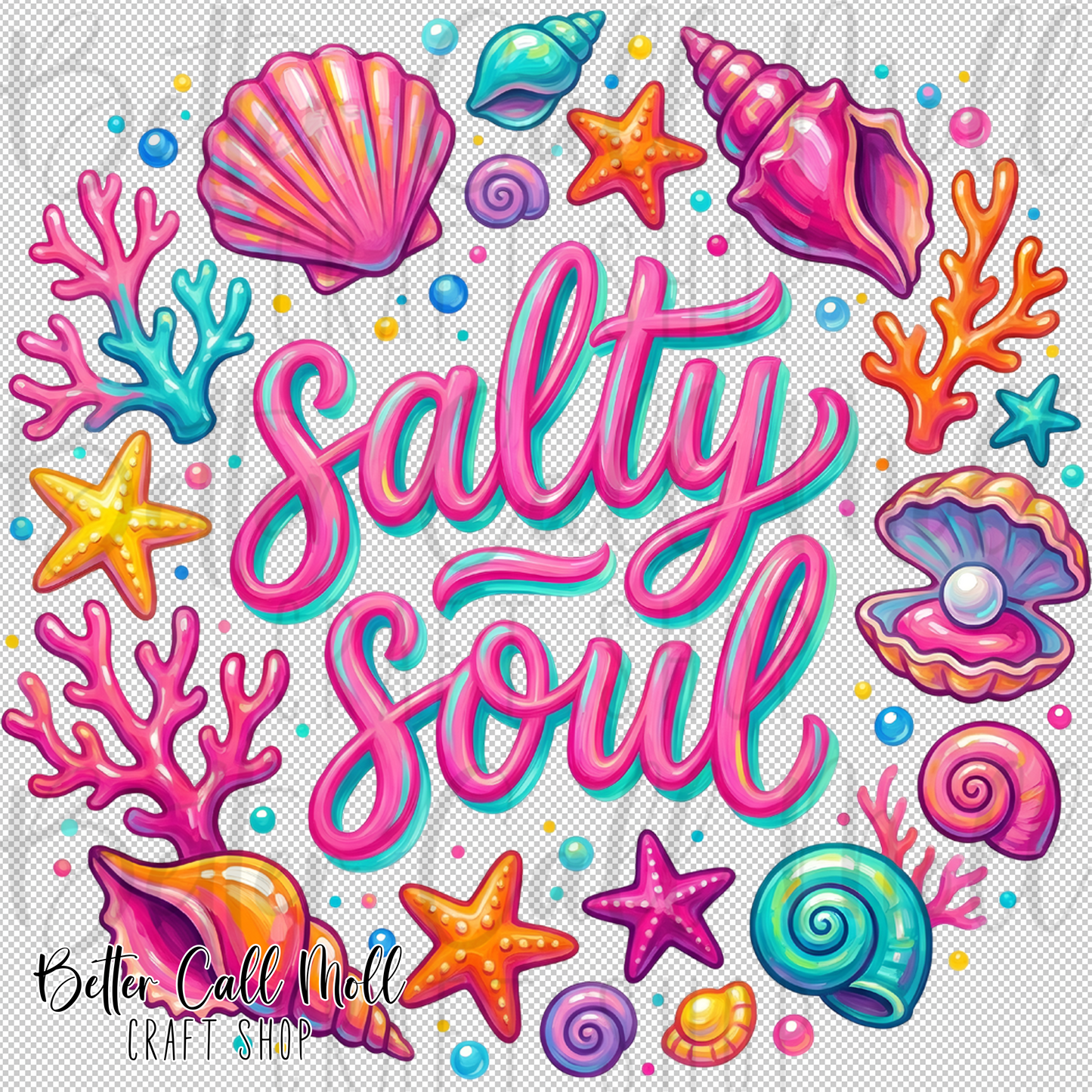 Salty Soul UV DTF Decal