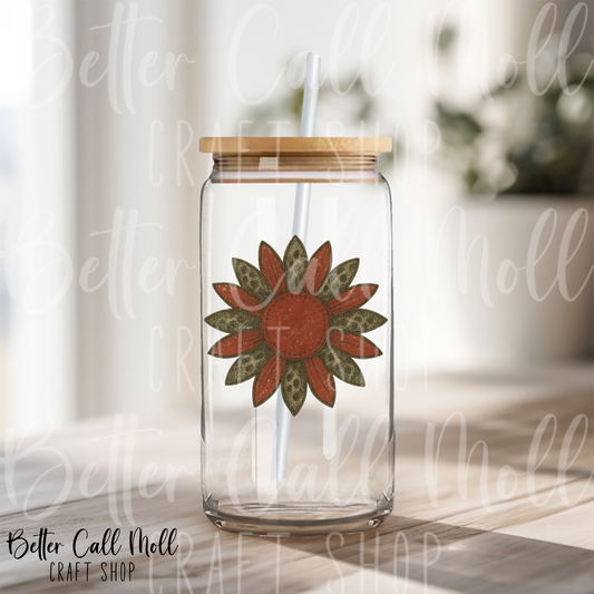 Distressed Holiday Flower UV DTF Decal