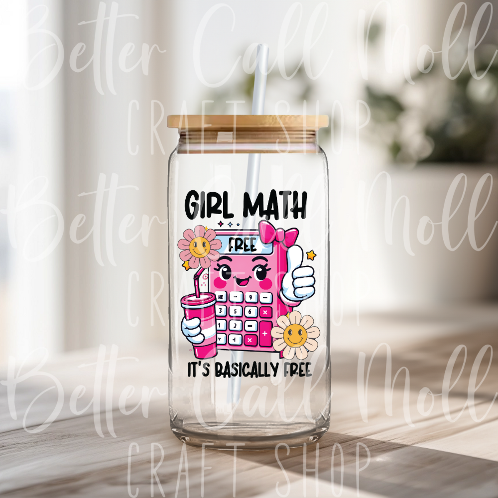 D035 - Girl Math UV DTF Decal