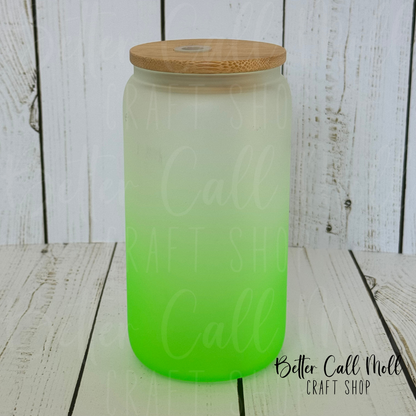 16oz Frosted Ombre Glass Sublimation Tumbler