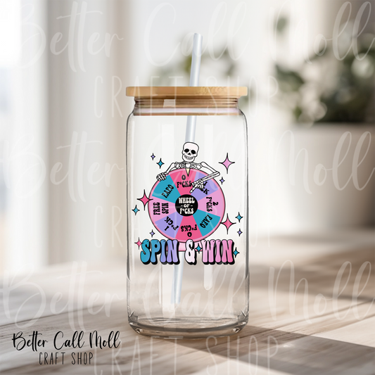 D009 - Spin & Win Wheel of F*cks UV DTF Decal