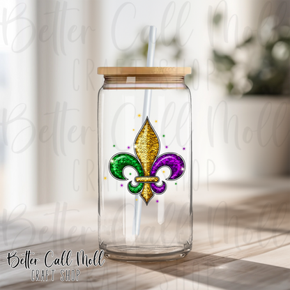 Sequin Fleur-de-lis UV DTF Decal