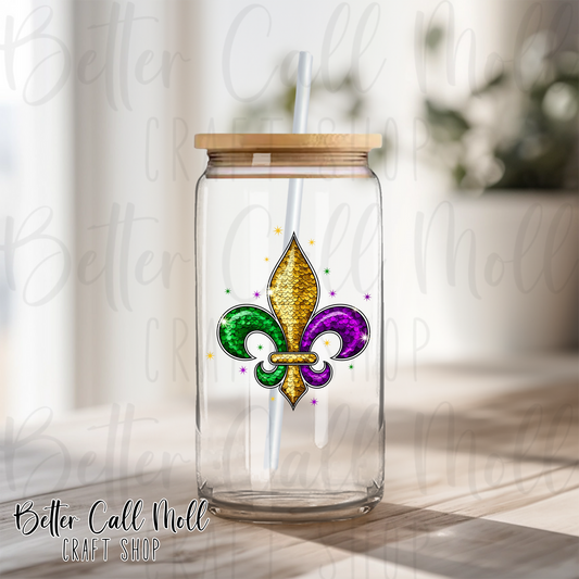 Sequin Fleur-de-lis UV DTF Decal