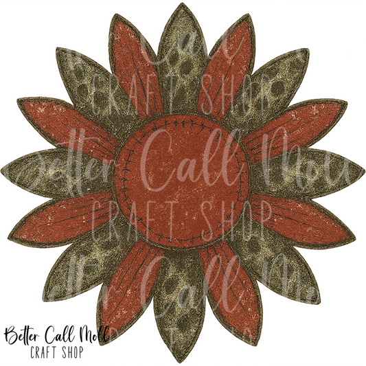 Distressed Holiday Flower UV DTF Decal