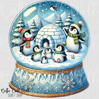 Penguins Snow Globe UV DTF Decal