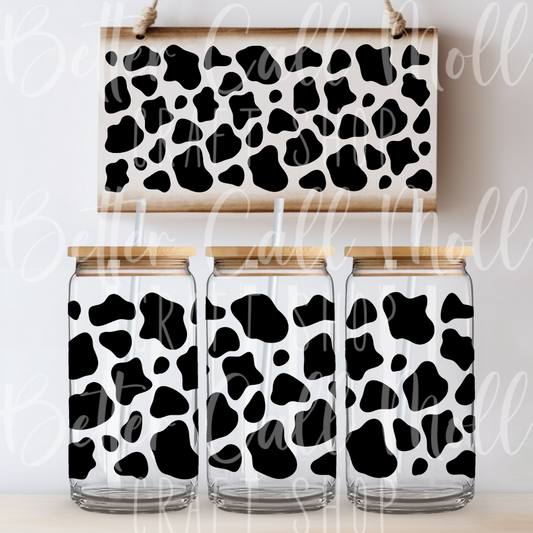 W014 - Cow Print UV DTF 16oz Tumbler Wrap