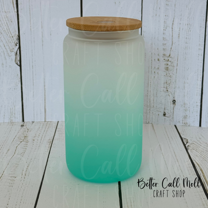 16oz Frosted Ombre Glass Sublimation Tumbler