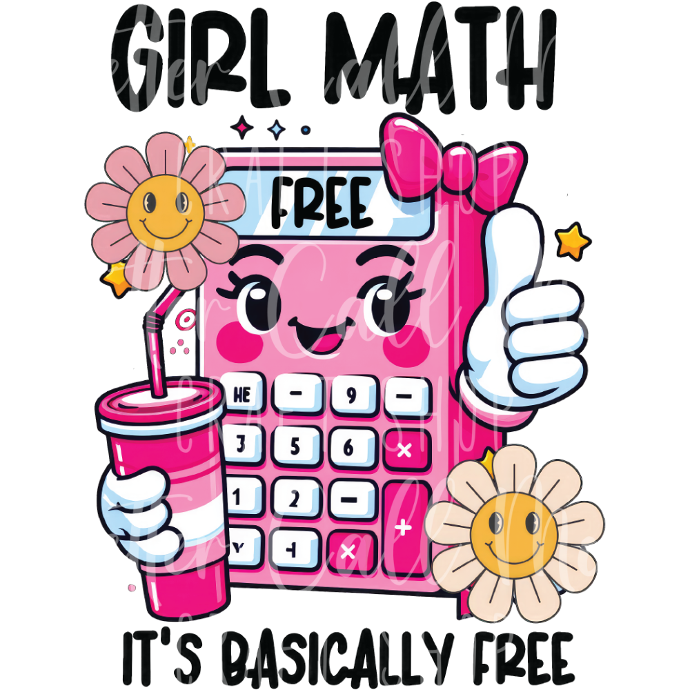 Girl Math UV DTF Decal