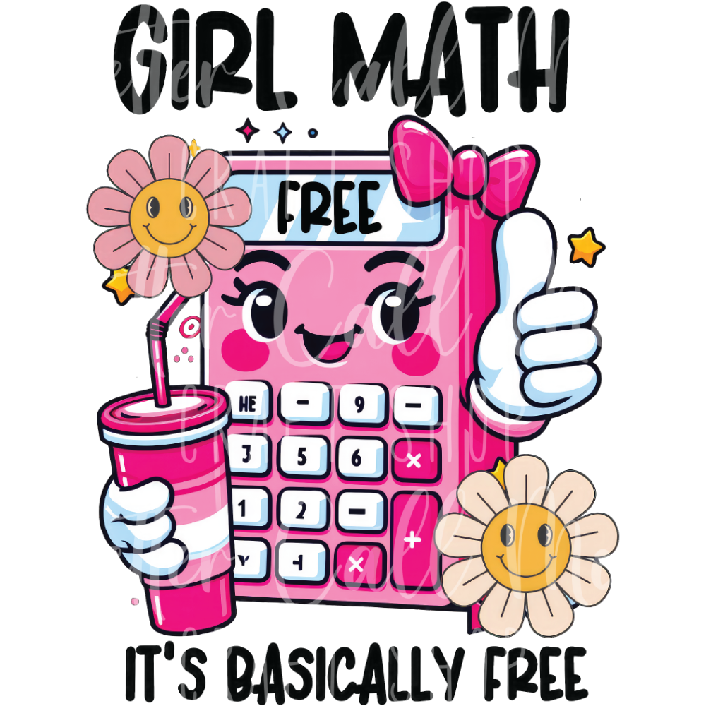 D035 - Girl Math UV DTF Decal