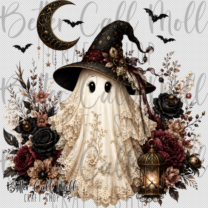 Floral Lace Ghost UV DTF Decal