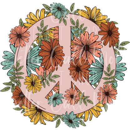 D141 - Peace and Wildflowers UV DTF Decal