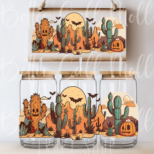 *CLEARANCE* Spooky Western Scene UV DTF 16oz Tumbler Wrap