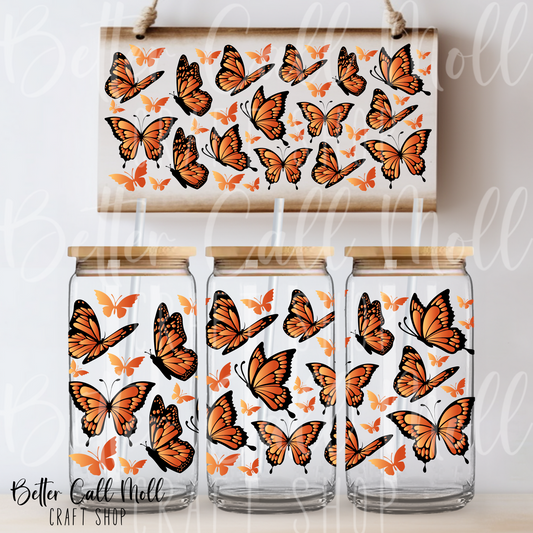Fall Butterflies UV DTF 16oz Tumbler Wrap