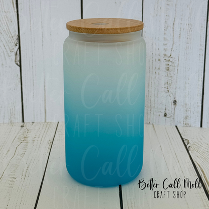 16oz Frosted Ombre Glass Sublimation Tumbler