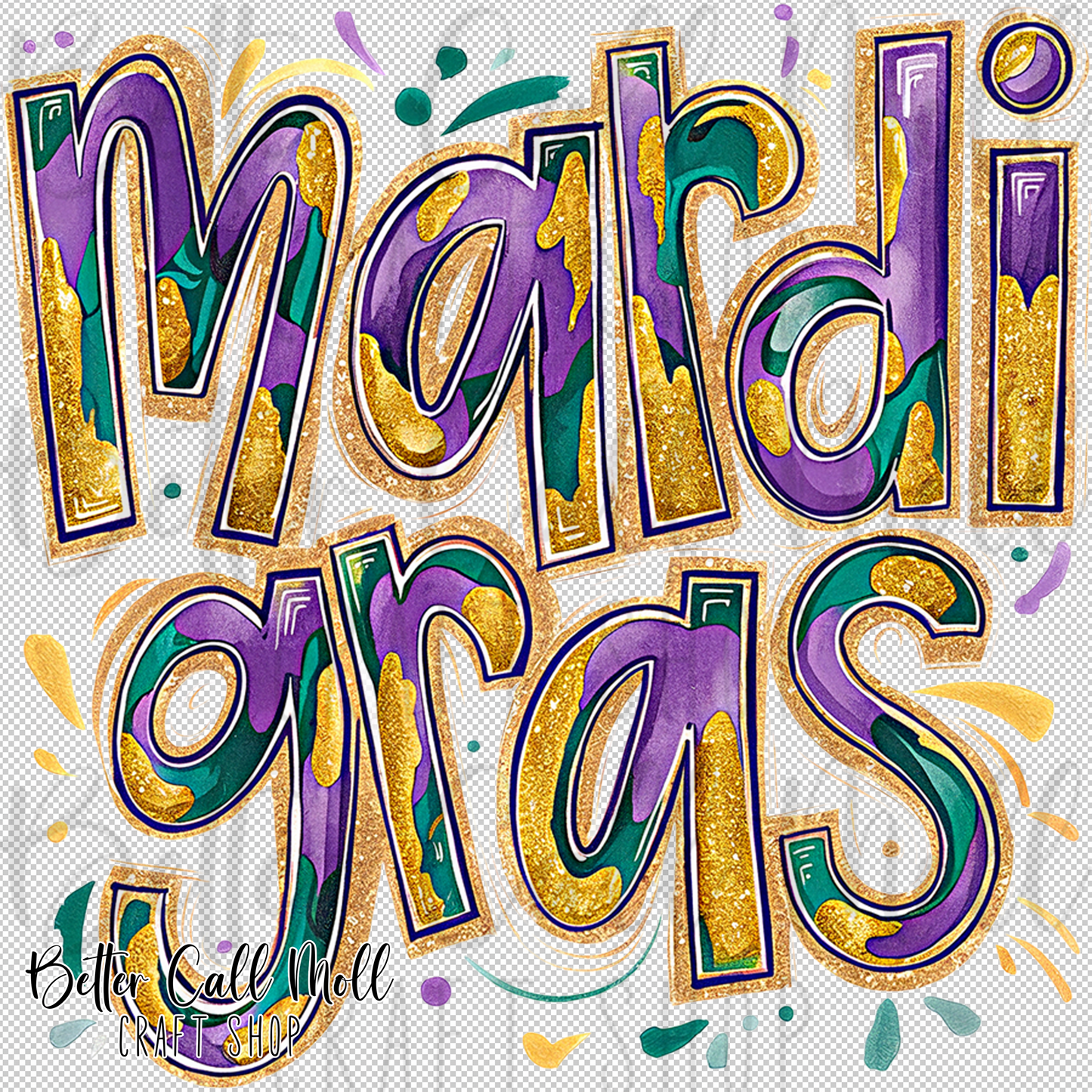 Mardi Gras UV DTF Decal