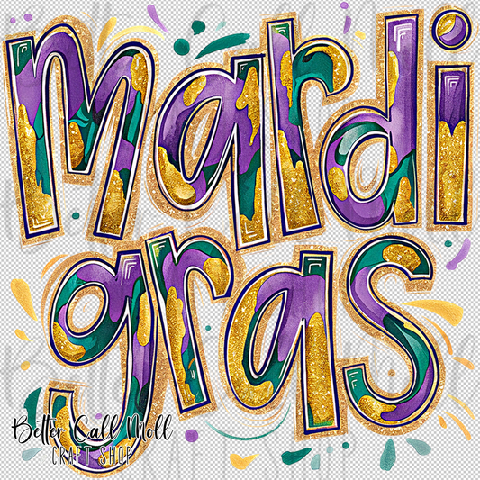 Mardi Gras UV DTF Decal