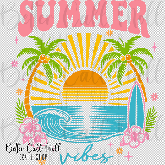 Summer Vibes UV DTF Decal