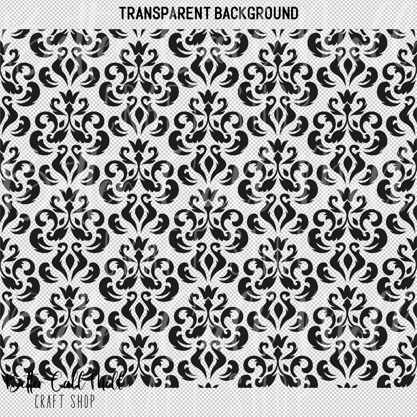 Damask UV DTF 20/30oz Skinny Tumbler Wrap