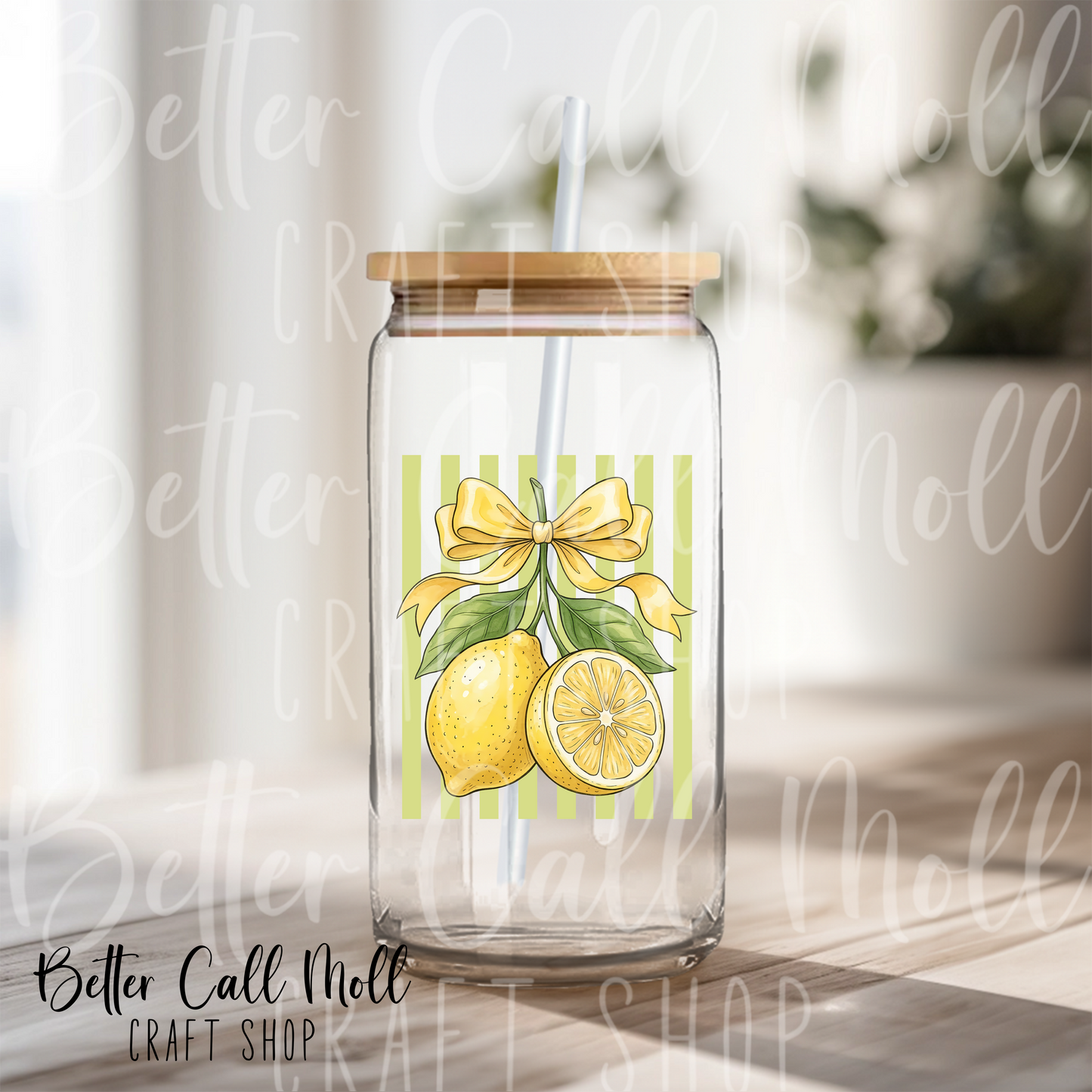 Lemon Coquette Bow UV DTF Decal
