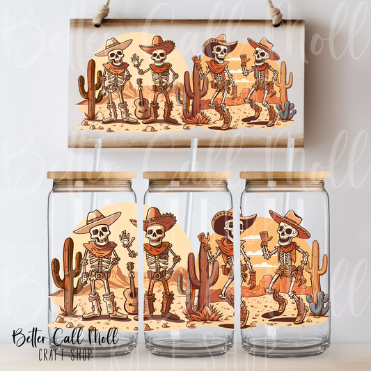 Western Skellies UV DTF 16oz Tumbler Wrap