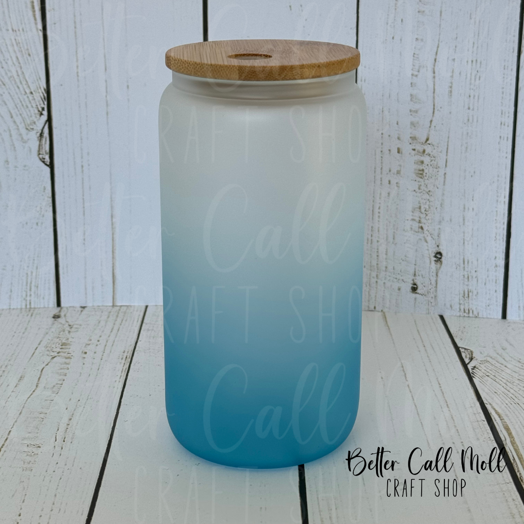 16oz Frosted Ombre Glass Sublimation Tumbler