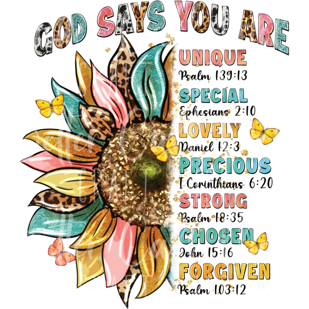 D117 - God Says You Are UV DTF Decal