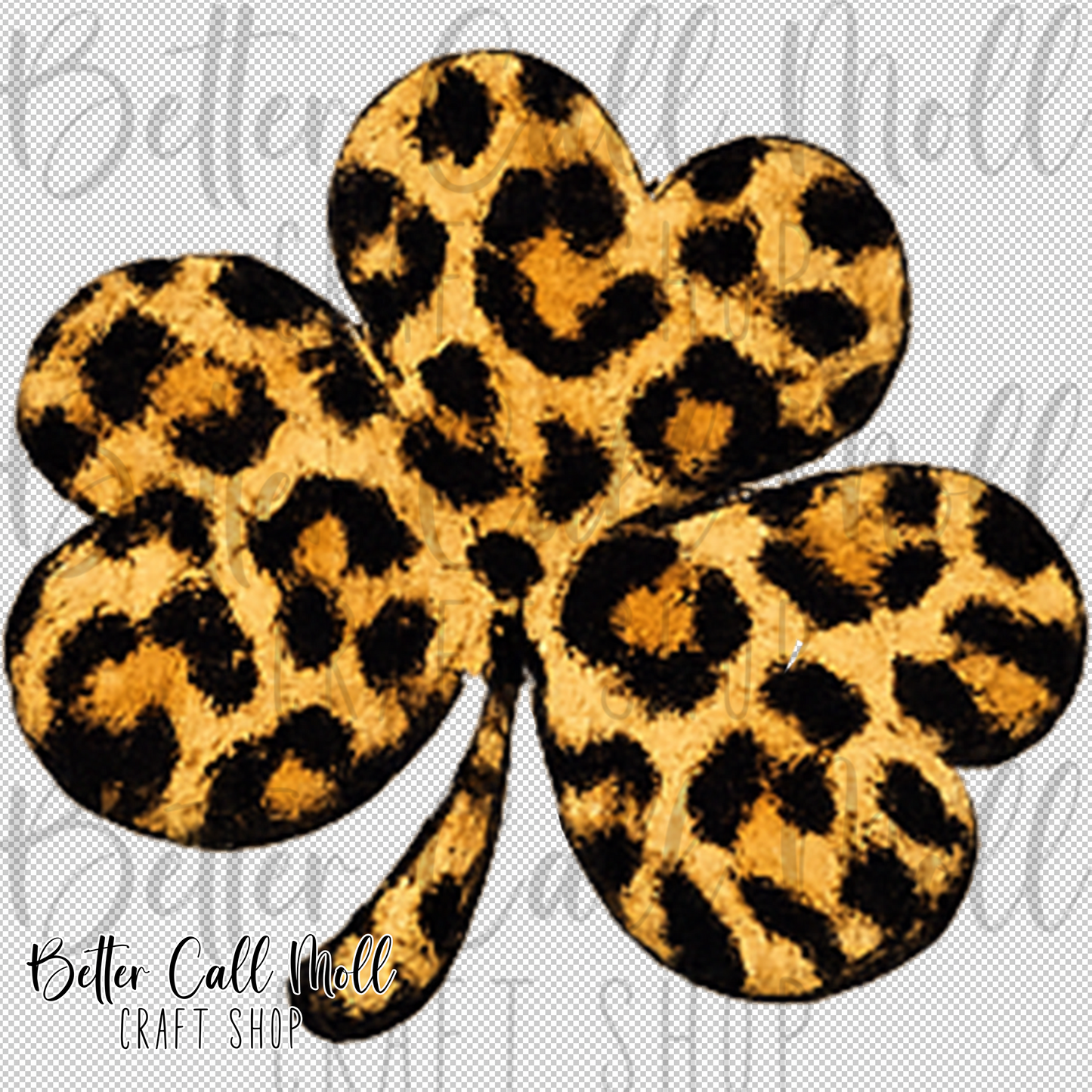 Tan Leopard Print Shamrock UV DTF Decal