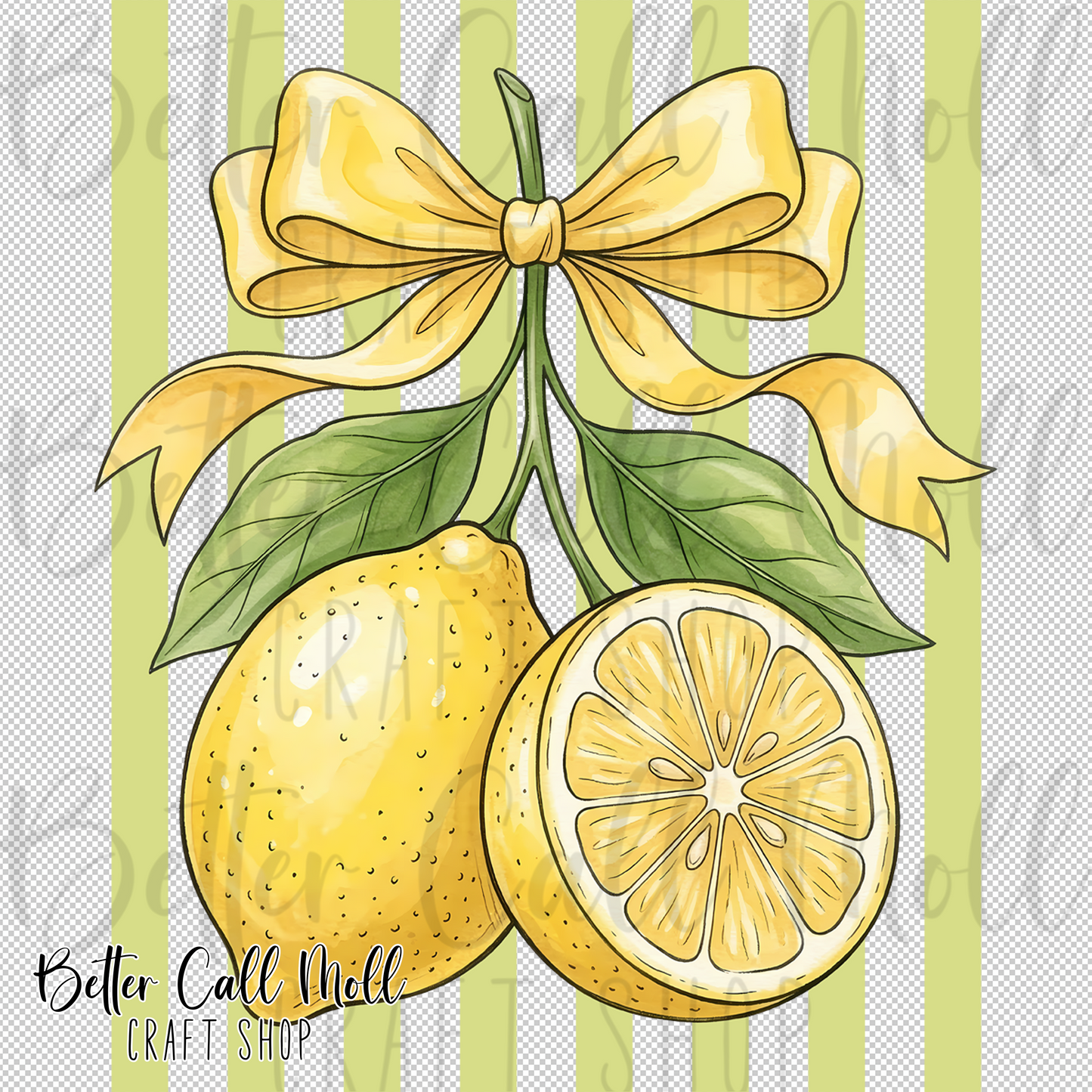 Lemon Coquette Bow UV DTF Decal